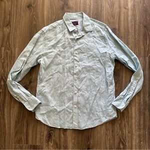 UNTUCKIT Blue Linen Button Up Casual Dress Shirt Men’s Size Large